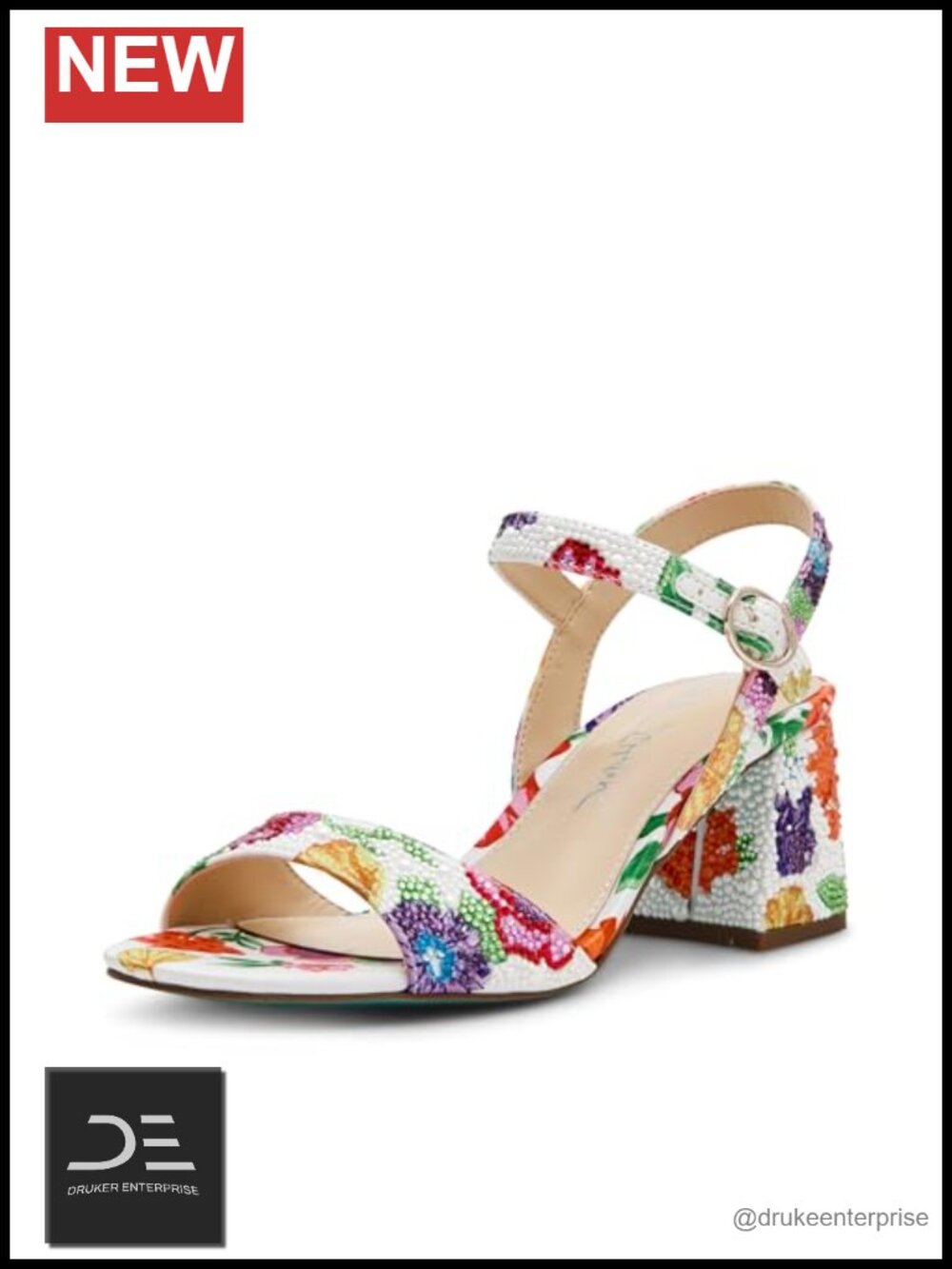 Betsey Johnson Tamy Heeled Sandals Block Heel Satin
